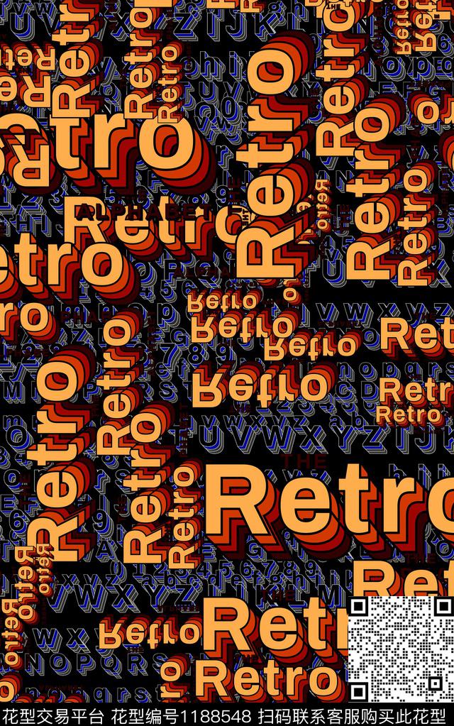 字母几何卡通数码印花华亿平台下载（图片编号: 1188548） - 瓦栏（Walan）