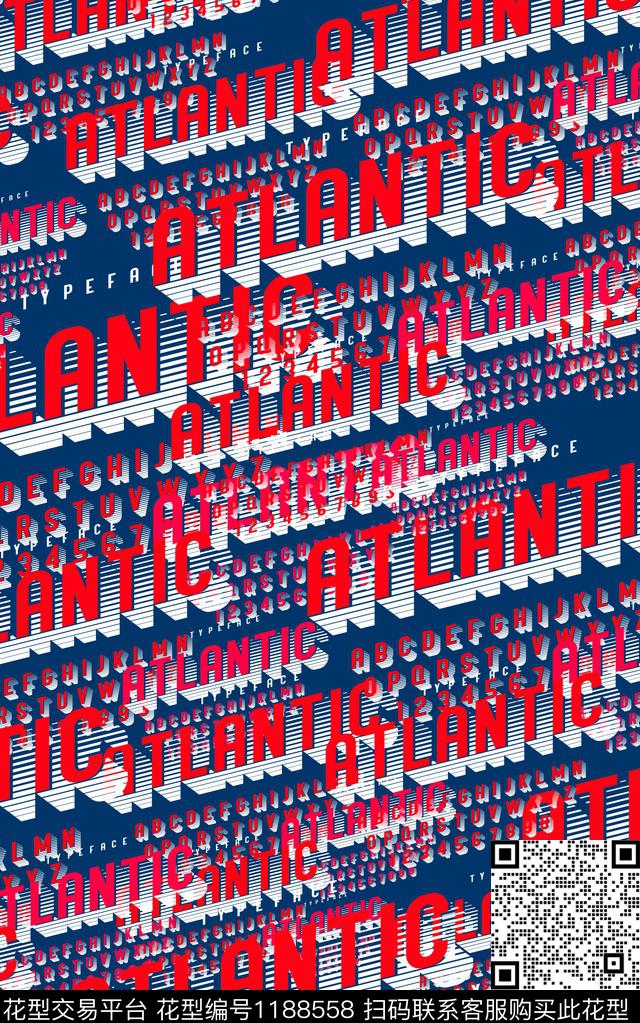字母几何卡通数码印花华亿平台下载（图片编号: 1188558） - 瓦栏（Walan）