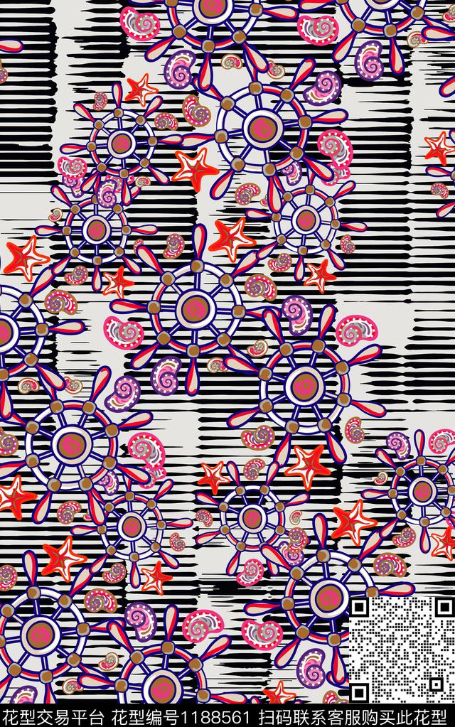 几何抽象卡通数码印花华亿平台下载（图片编号: 1188561） - 瓦栏（Walan）