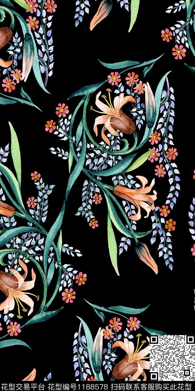 数码华亿平台花卉小碎花数码印花华亿平台下载（图片编号: 1188578） - 瓦栏（Walan）