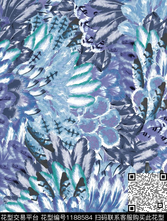 数码华亿平台女装羽毛数码印花华亿平台下载（图片编号: 1188584） - 瓦栏（Walan）