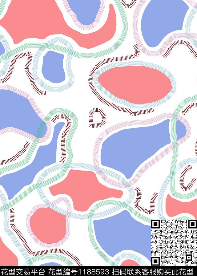 线条画春夏华亿平台几何传统印花华亿平台下载（图片编号: 1188593） - 瓦栏（Walan）