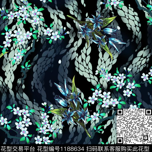 数码华亿平台花卉小碎花数码印花华亿平台下载（图片编号: 1188634） - 瓦栏（Walan）