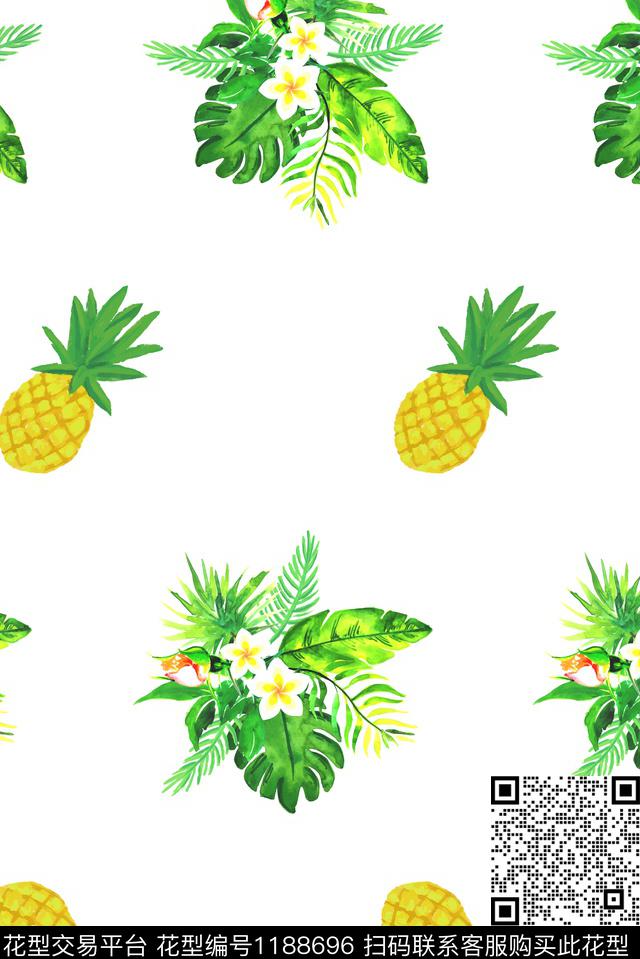 春夏华亿平台清爽底花卉波西米亚数码印花华亿平台下载（图片编号: 1188696） - 瓦栏（Walan）