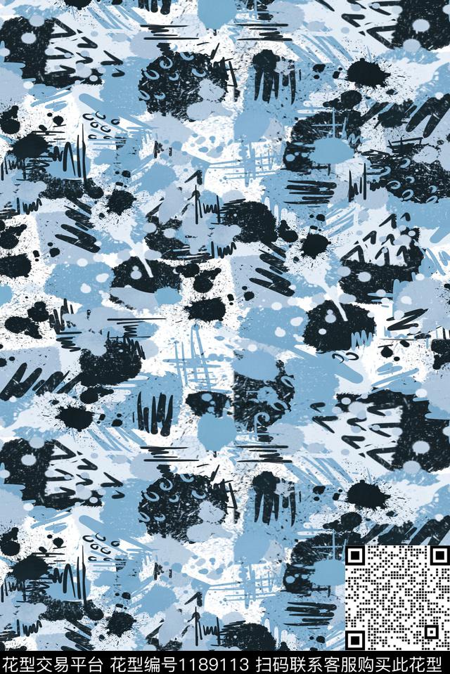 几何文艺大牌风数码印花华亿平台下载（图片编号: 1189113） - 瓦栏（Walan）