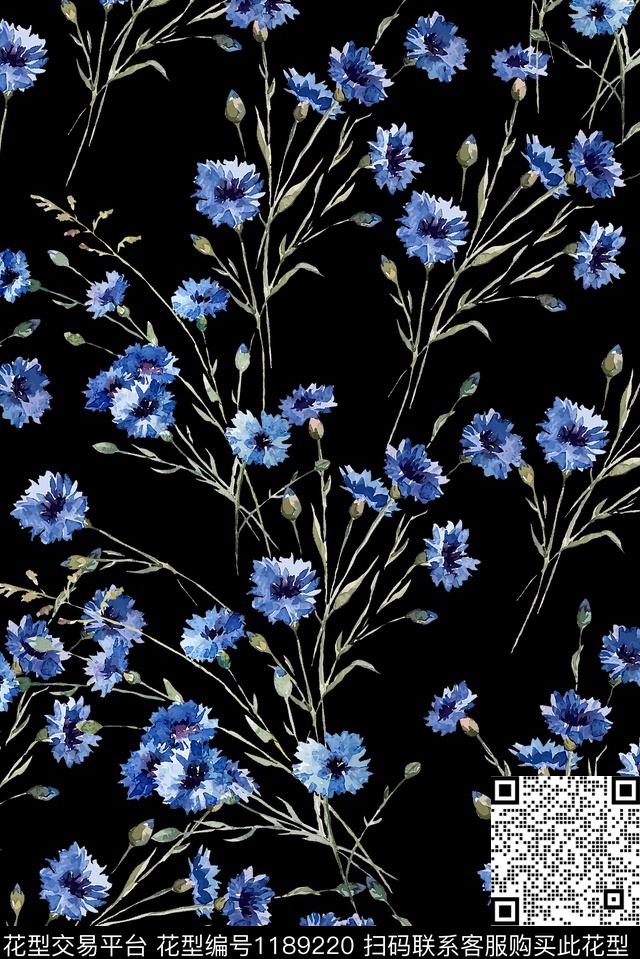 水彩花卉大牌风小碎花数码印花华亿平台下载（图片编号: 1189220） - 瓦栏（Walan）