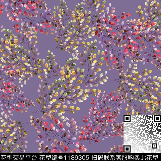数码华亿平台手绘花卉数码印花华亿平台下载（图片编号: 1189305） - 瓦栏（Walan）