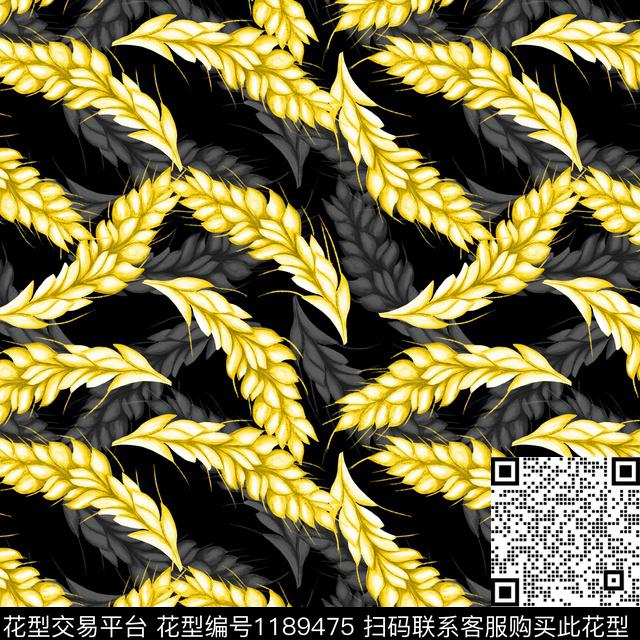 抽象花卉绿植树叶数码印花华亿平台下载（图片编号: 1189475） - 瓦栏（Walan）