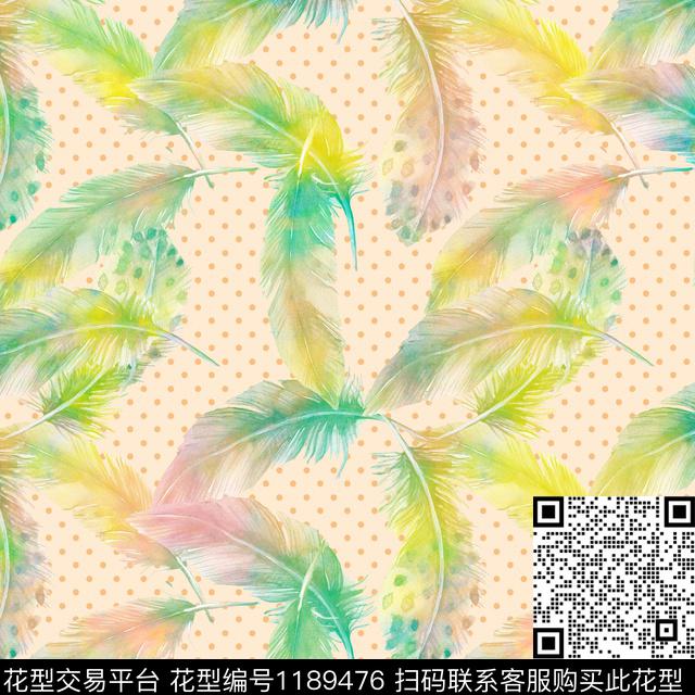 抽象花卉绿植树叶数码印花华亿平台下载（图片编号: 1189476） - 瓦栏（Walan）