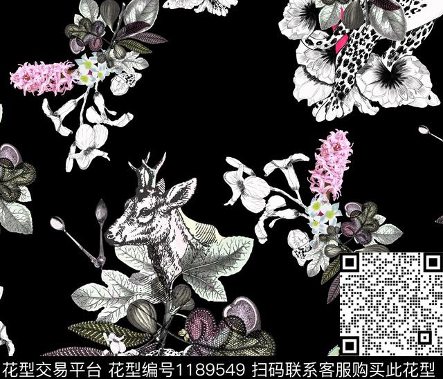 潮牌抽象大牌风数码印花华亿平台下载（图片编号: 1189549） - 瓦栏（Walan）