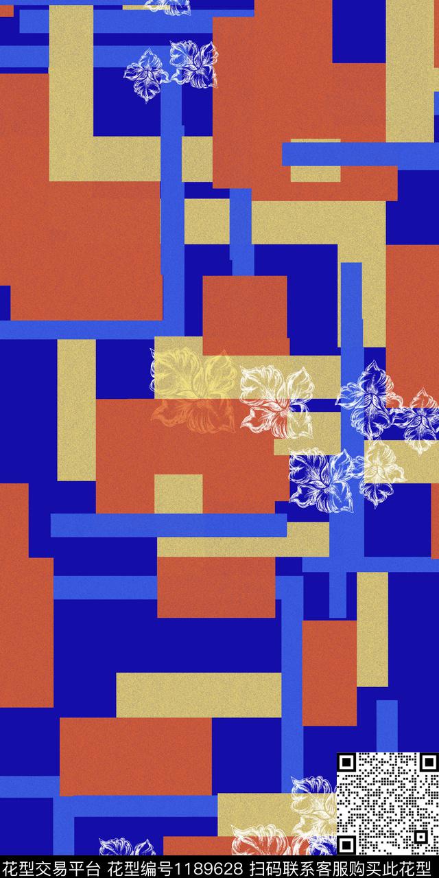 女装几何花卉数码印花华亿平台下载（图片编号: 1189628） - 瓦栏（Walan）