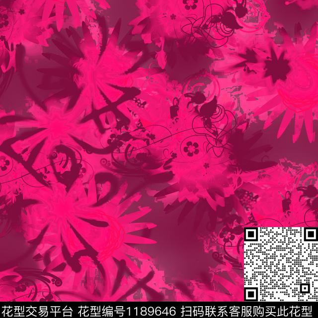 炫彩几何抽象数码印花华亿平台下载（图片编号: 1189646） - 瓦栏（Walan）