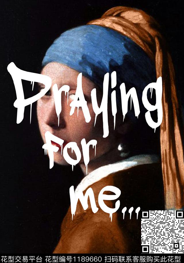 字母定位花复古数码印花华亿平台下载（图片编号: 1189660） - 瓦栏（Walan）