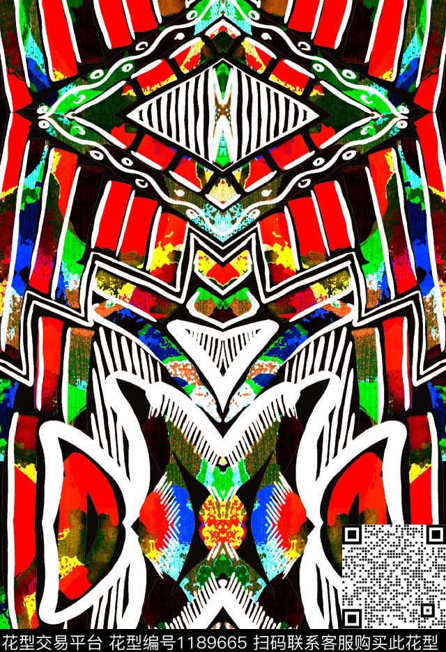 数码华亿平台几何大牌风数码印花华亿平台下载（图片编号: 1189665） - 瓦栏（Walan）