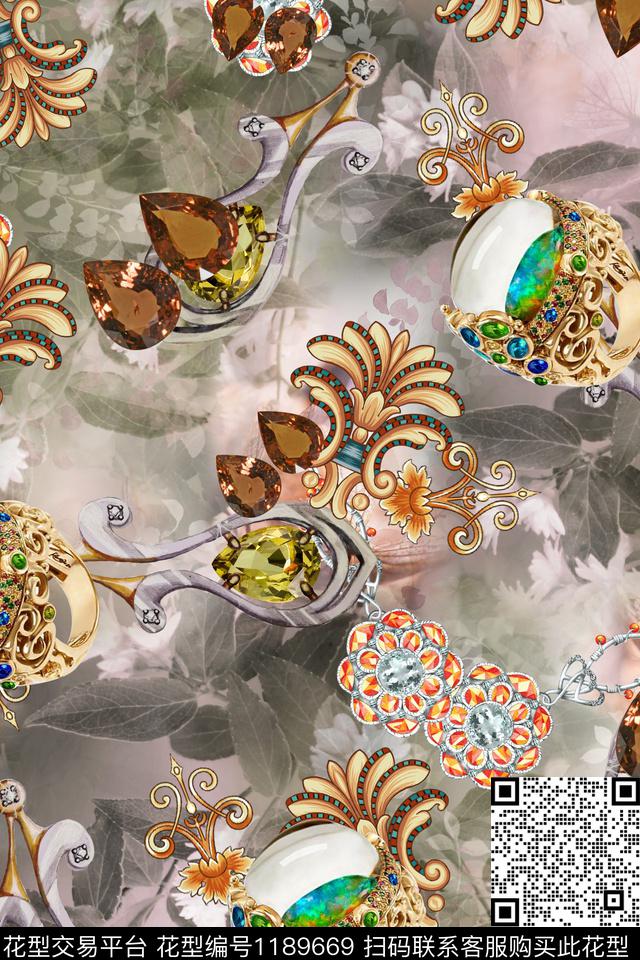数码华亿平台珠宝宝石民族风数码印花华亿平台下载（图片编号: 1189669） - 瓦栏（Walan）