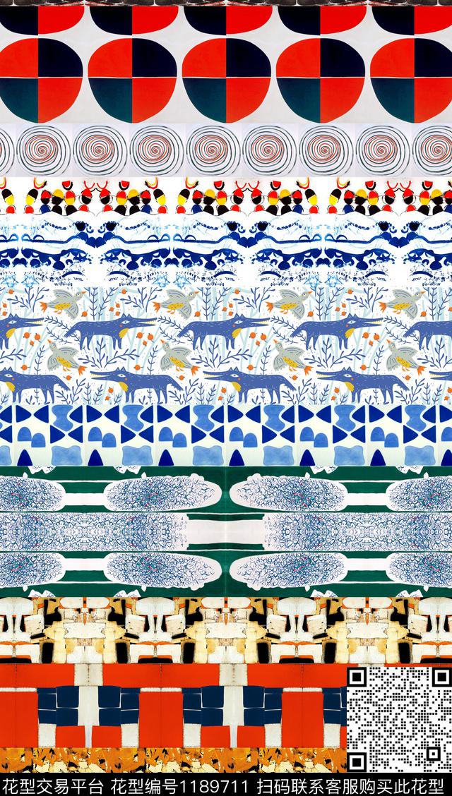 潮牌文艺大牌风数码印花华亿平台下载（图片编号: 1189711） - 瓦栏（Walan）