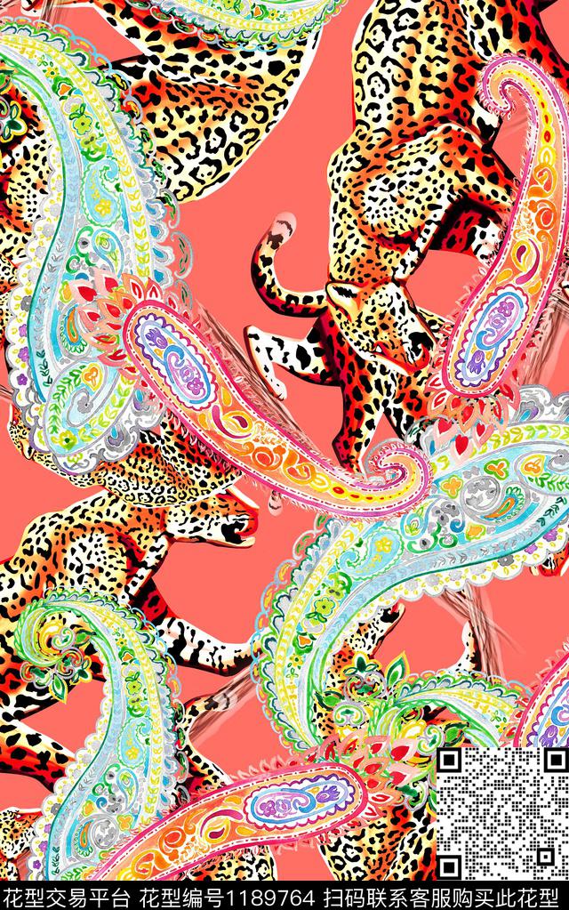 花卉大牌风佩斯利数码印花华亿平台下载（图片编号: 1189764） - 瓦栏（Walan）