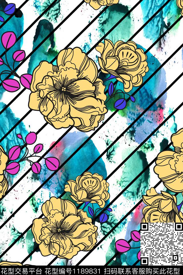 休闲花卉印花数码印花华亿平台下载（图片编号: 1189831） - 瓦栏（Walan）