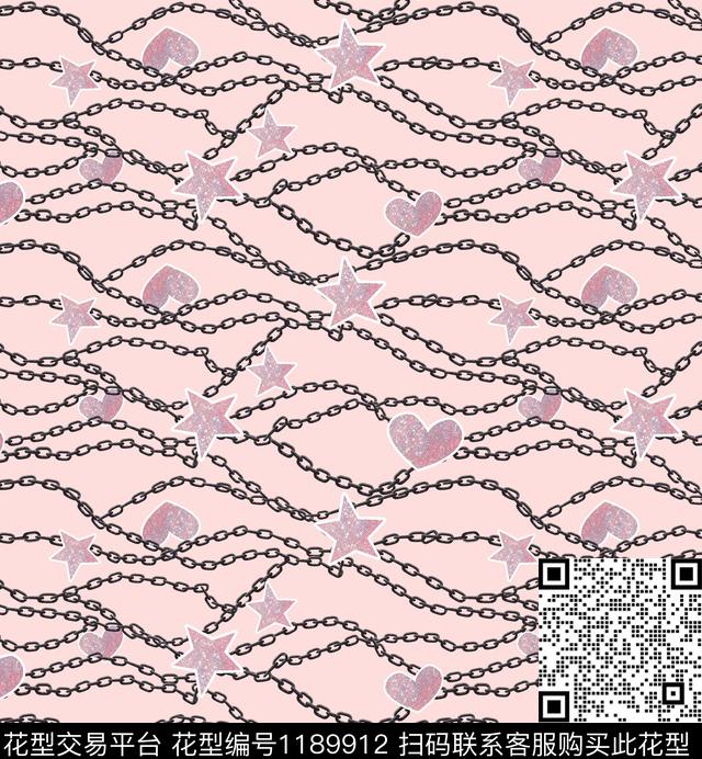 链条星星闪亮数码印花华亿平台下载（图片编号: 1189912） - 瓦栏（Walan）