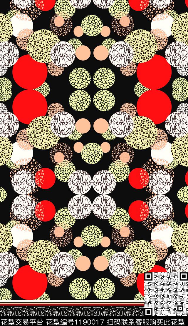 几何定位花民族风数码印花华亿平台下载（图片编号: 1190017） - 瓦栏（Walan）