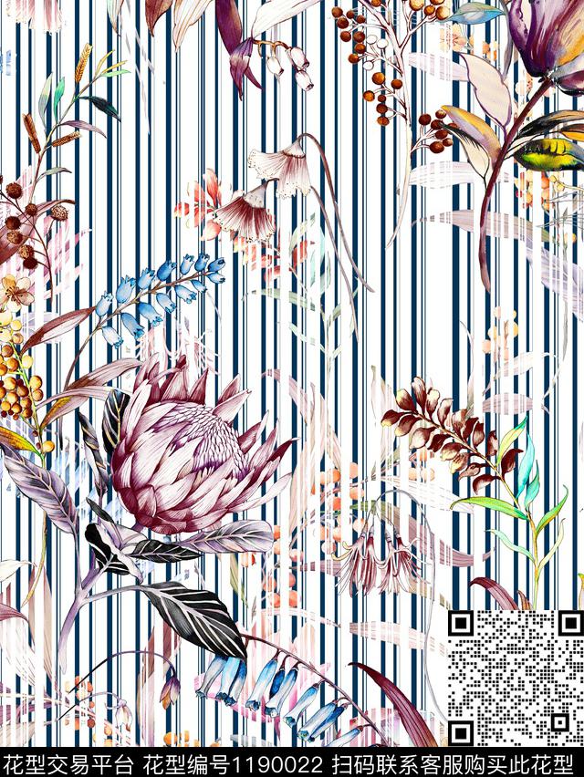 女装几何花卉数码印花华亿平台下载（图片编号: 1190022） - 瓦栏（Walan）