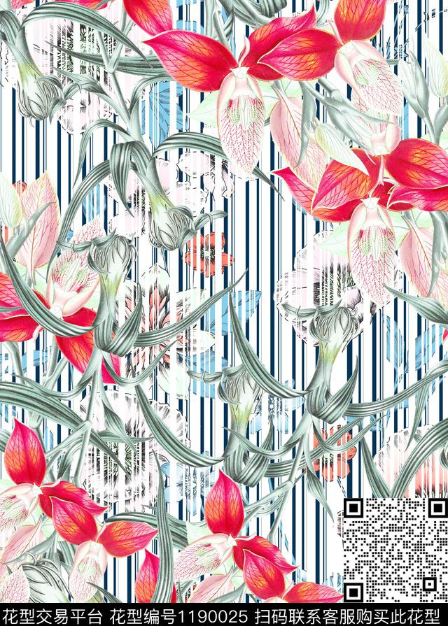 女装几何花卉数码印花华亿平台下载（图片编号: 1190025） - 瓦栏（Walan）