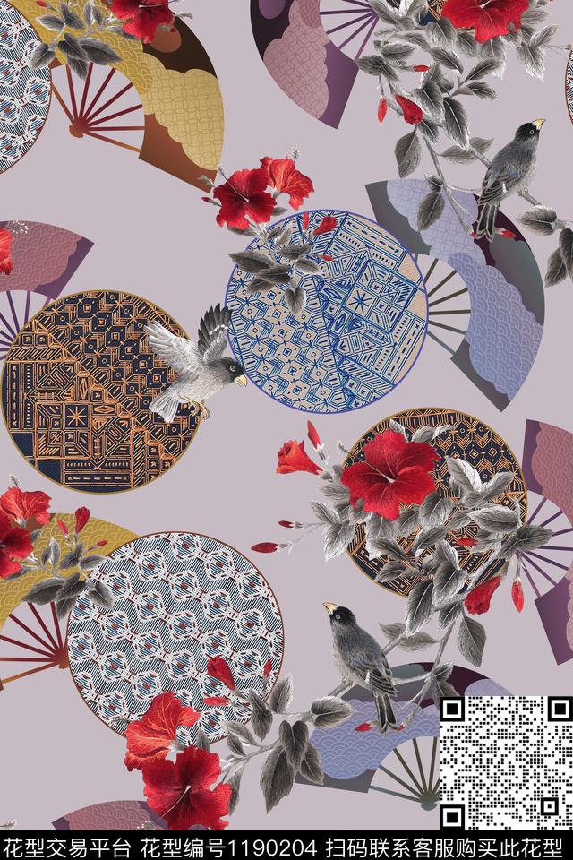 绣花华亿平台大牌风复古数码印花华亿平台下载（图片编号: 1190204） - 瓦栏（Walan）