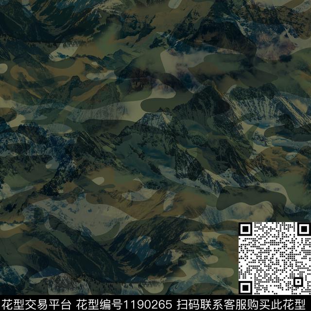 男装迷彩雪山数码印花华亿平台下载（图片编号: 1190265） - 瓦栏（Walan）