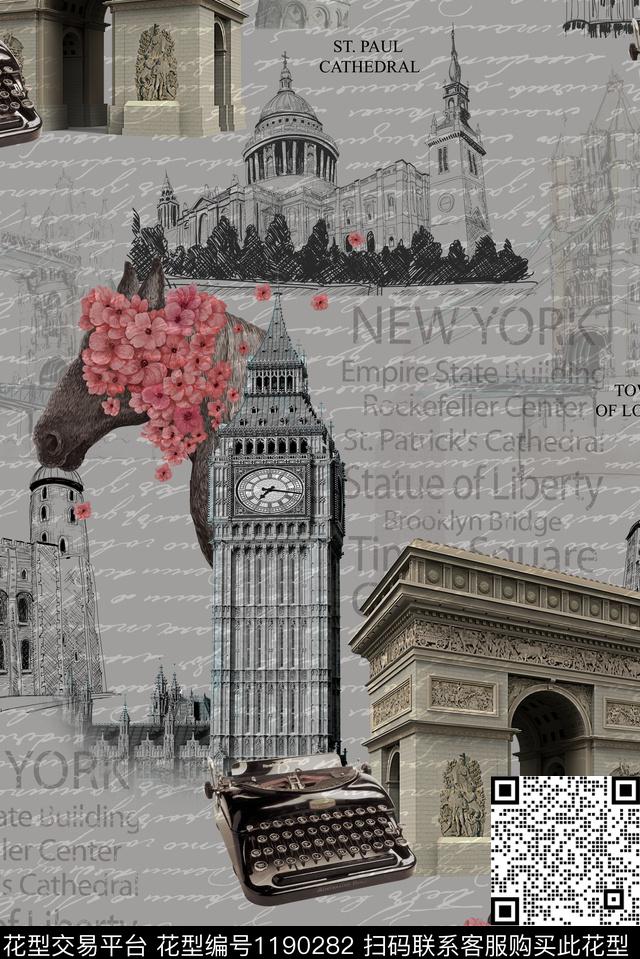 复古风欧洲字母数码印花华亿平台下载（图片编号: 1190282） - 瓦栏（Walan）