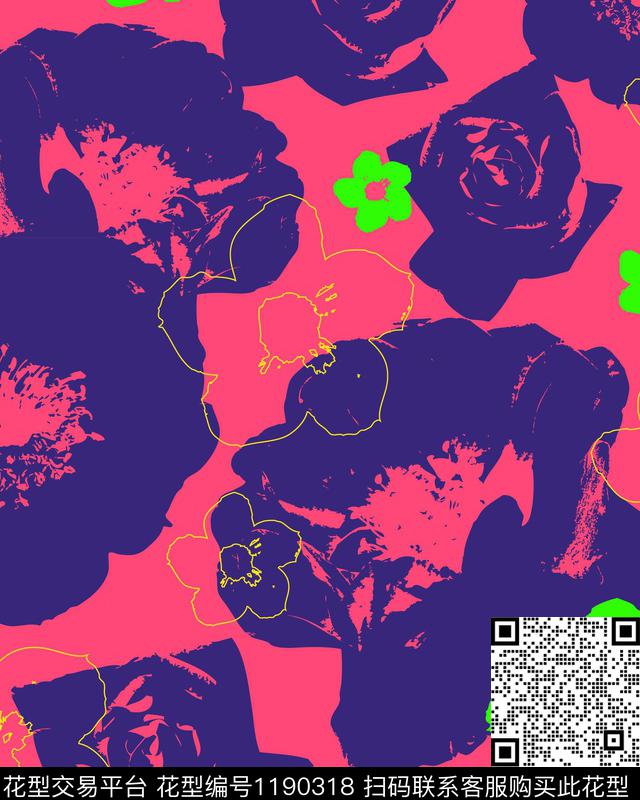 烂花华亿平台春夏华亿平台花卉传统印花华亿平台下载（图片编号: 1190318） - 瓦栏（Walan）