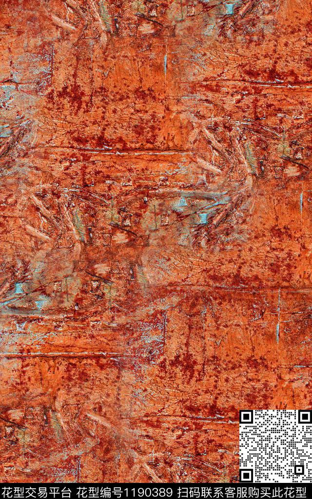 抽象棉麻笔触数码印花华亿平台下载（图片编号: 1190389） - 瓦栏（Walan）