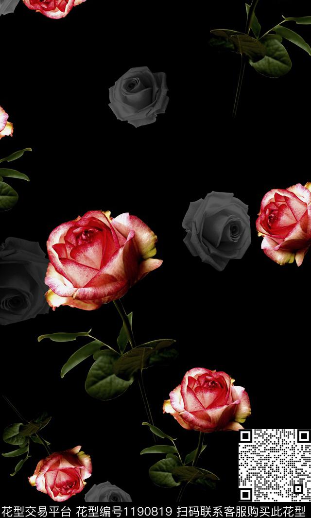 数码华亿平台女装花卉数码印花华亿平台下载（图片编号: 1190819） - 瓦栏（Walan）