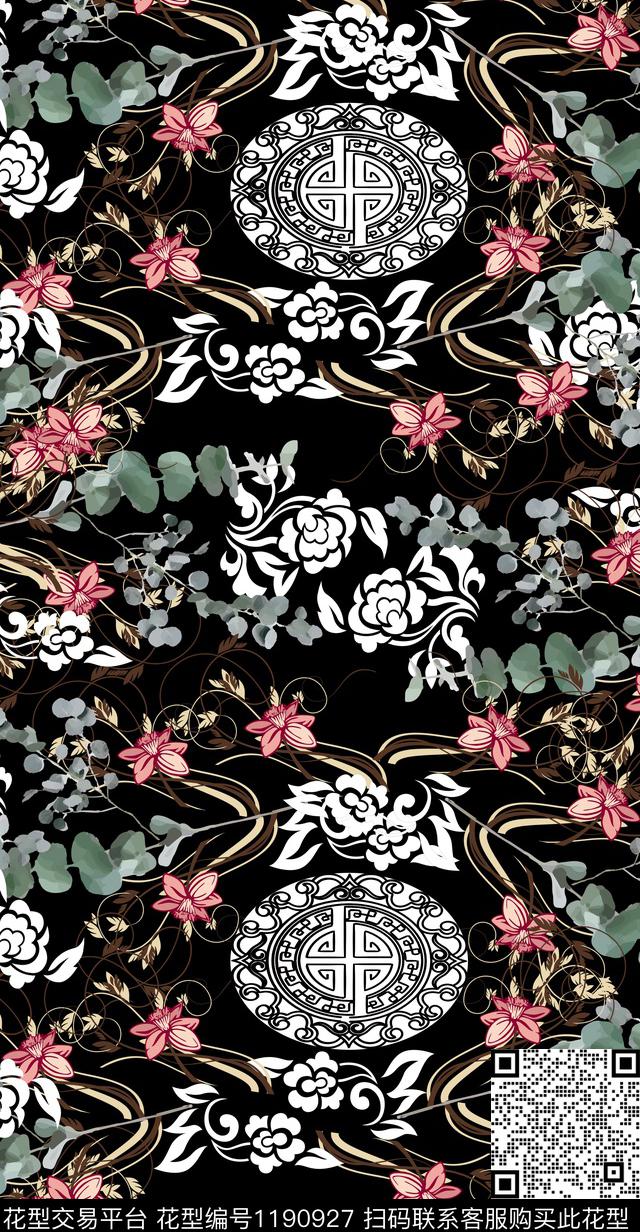 数码华亿平台花卉大牌风数码印花华亿平台下载（图片编号: 1190927） - 瓦栏（Walan）