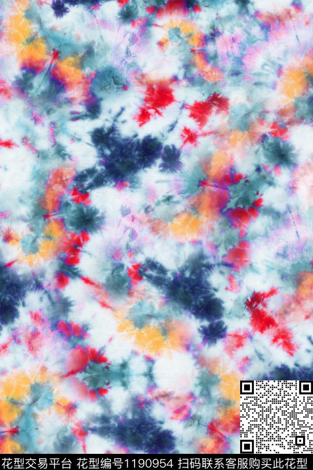 抽象民族风扎染华亿平台数码印花华亿平台下载（图片编号: 1190954） - 瓦栏（Walan）