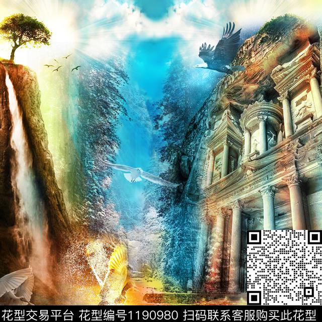 定位花数码华亿平台风景景观数码印花华亿平台下载（图片编号: 1190980） - 瓦栏（Walan）