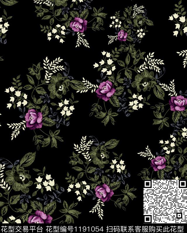 数码华亿平台花卉大牌风数码印花华亿平台下载（图片编号: 1191054） - 瓦栏（Walan）