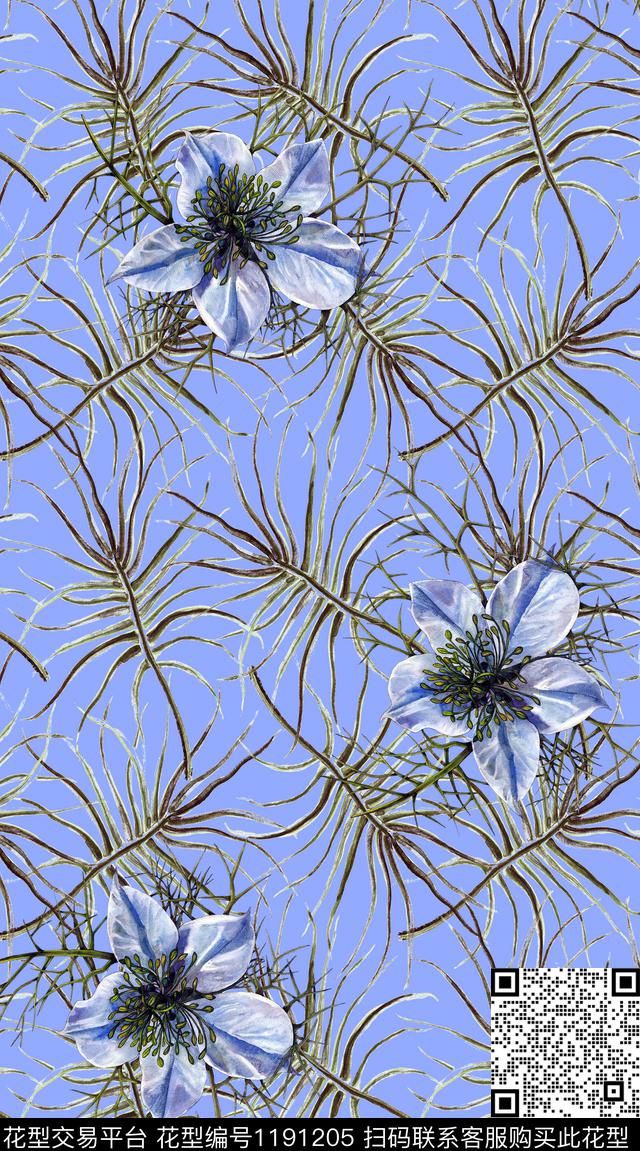 女装花卉满版散花数码印花华亿平台下载（图片编号: 1191205） - 瓦栏（Walan）