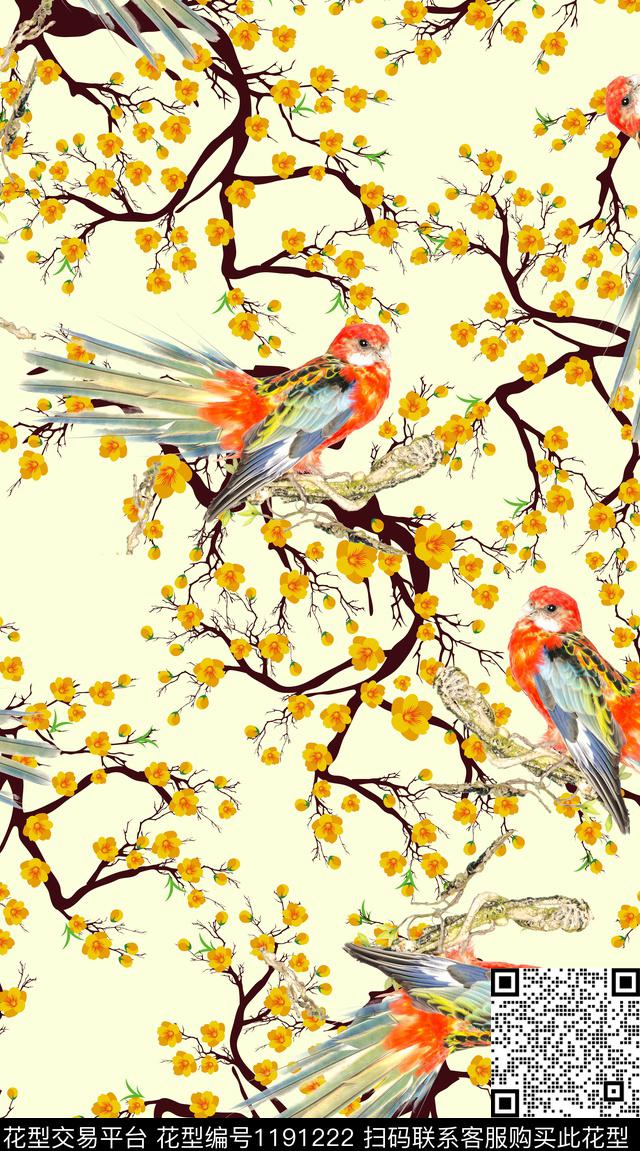 女装花卉满版散花数码印花华亿平台下载（图片编号: 1191222） - 瓦栏（Walan）