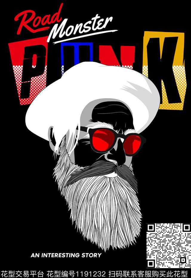 定位男装印花人物插画休闲印花数码印花华亿平台下载（图片编号: 1191232） - 瓦栏（Walan）