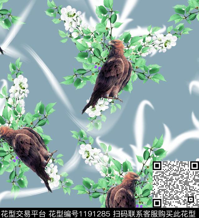 数码华亿平台清爽底花卉花卉数码印花华亿平台下载（图片编号: 1191285） - 瓦栏（Walan）