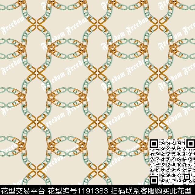 欧美链条字母数码印花华亿平台下载（图片编号: 1191383） - 瓦栏（Walan）