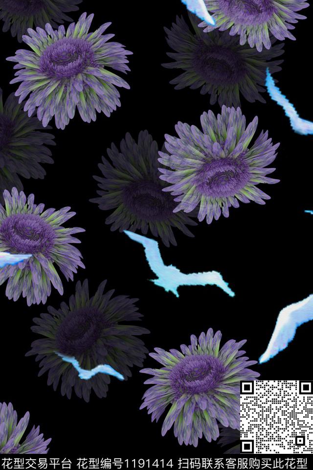 春夏华亿平台数码华亿平台花卉传统印花华亿平台下载（图片编号: 1191414） - 瓦栏（Walan）