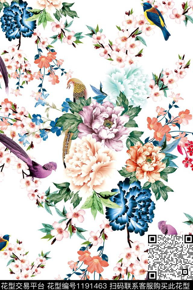 古典花纹数码华亿平台花瓣数码印花华亿平台下载（图片编号: 1191463） - 瓦栏（Walan）