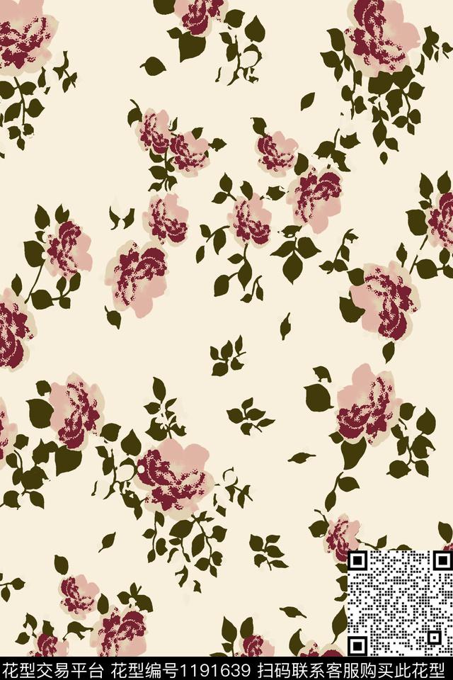 花卉传统印花华亿平台下载（图片编号: 1191639） - 瓦栏（Walan）