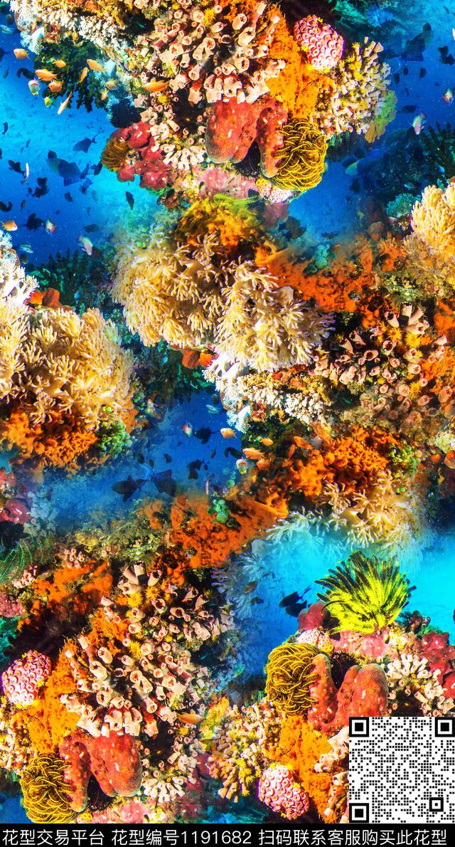 风景景观珊瑚海洋数码印花华亿平台下载（图片编号: 1191682） - 瓦栏（Walan）