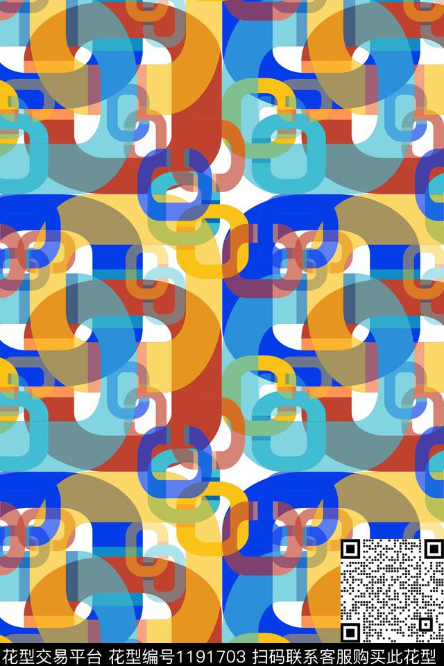几何锁链印花迷彩图案传统印花华亿平台下载（图片编号: 1191703） - 瓦栏（Walan）