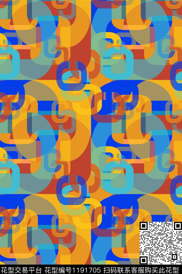 几何锁链印花迷彩图案传统印花华亿平台下载（图片编号: 1191705） - 瓦栏（Walan）