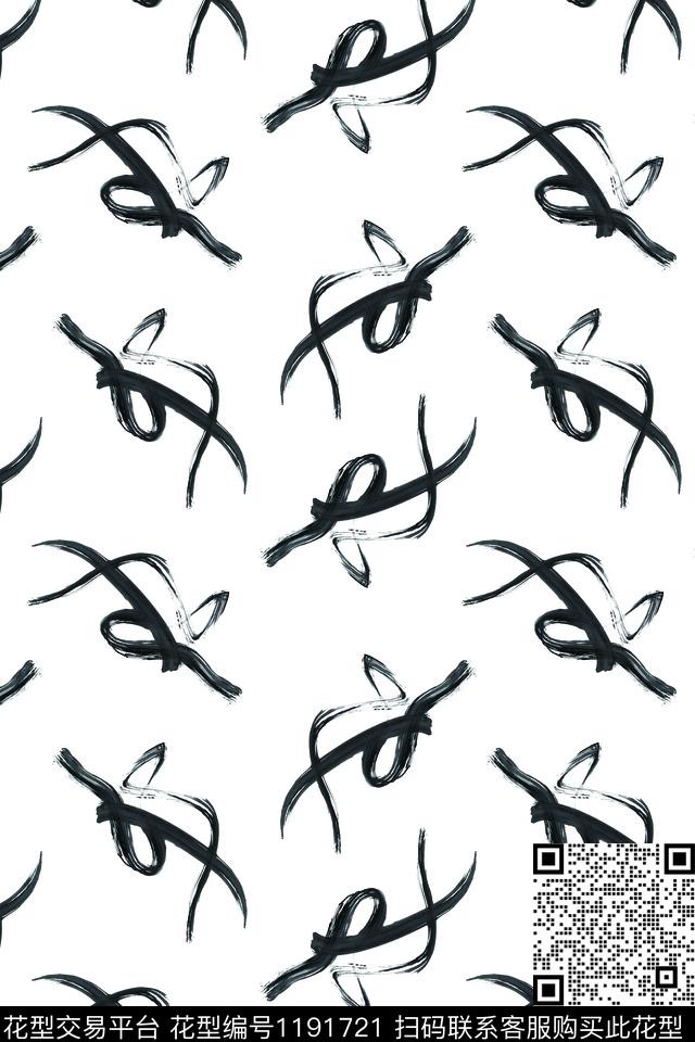 时尚笔触肌理数码印花华亿平台下载（图片编号: 1191721） - 瓦栏（Walan）