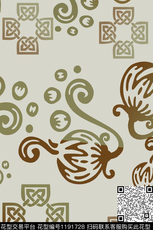 传统华亿平台复古装饰男装休闲花卉数码印花华亿平台下载（图片编号: 1191728） - 瓦栏（Walan）