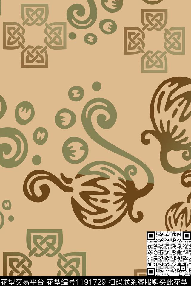 传统华亿平台复古装饰男装休闲花卉数码印花华亿平台下载（图片编号: 1191729） - 瓦栏（Walan）